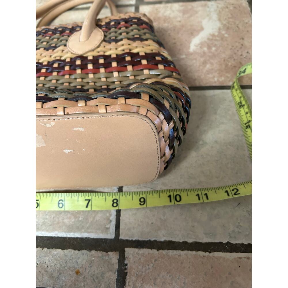 Vintage Fossil Bag Woven Leather Multi Earth Tones Y2K‎ - Picture 7 of 8